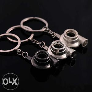 Three Silver-colored Turbocharger Keychain