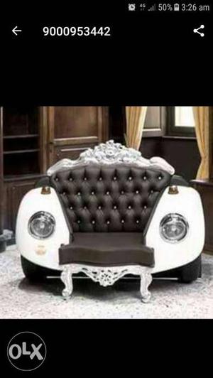 Black And White Car-themed Leather I'm SOFA maker