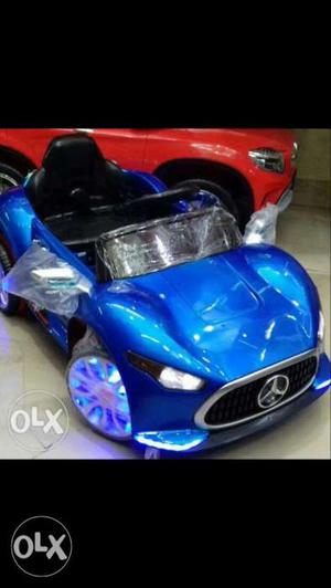 Blue Mercedes-Benz Plastic Ride-on Car Toy