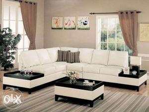 L shape sofa set with stylish center table