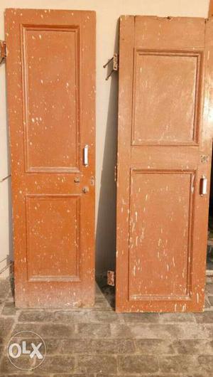 Two old bathroom doors