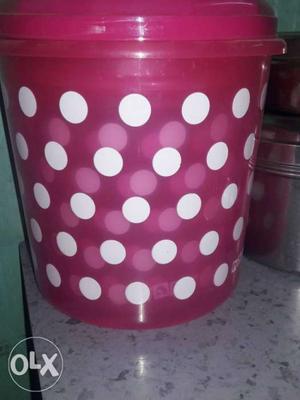 White And Purple Polka Dot Container set of3