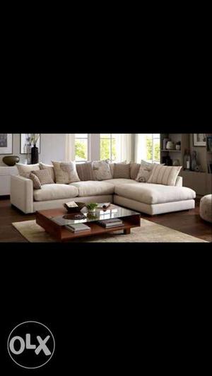 White Leather Sectional Sofa Screenshot