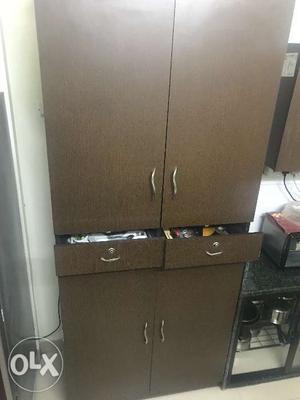 2 big wooden cabinets - 6ft X 3ft 1 small cabinet