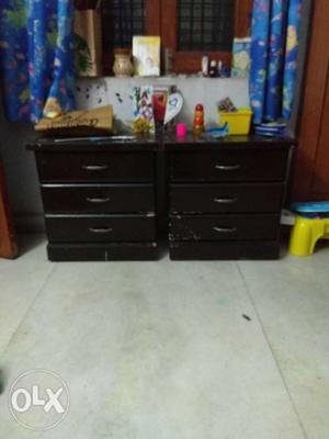 2 side tables with drawers each.