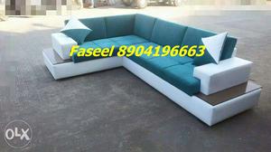 AR22 blue and white corner sofa set white selection with 3