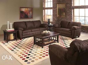 Brown rexine 3+2 seat Sofa with 10 year warranty