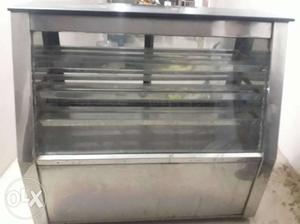 Gray Stainless Steel Display Counter