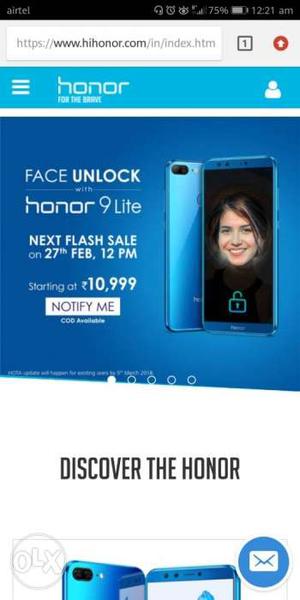 Honour 9 lite just sell opend grey colour