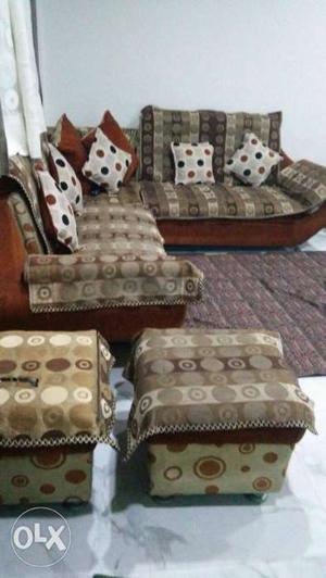 Luxury sofa 3×2 with two puffy & 1 bed 3.5×6