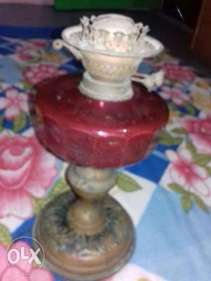 Red And Brown Lamp Base