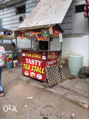 Red, White, And Yellow Tea Stall