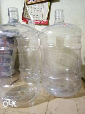 Three Clear Plastic Water Bottles