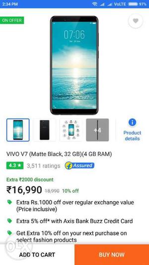 Vivo v7 only 1 month old for sale with all its