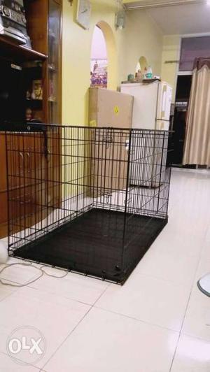 Black Metal Folding Dog Crate newly bought and not used yet