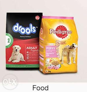 Drools And Pedigree Dog Food Packs