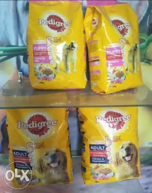 Four Pedigree Dog Food Packs