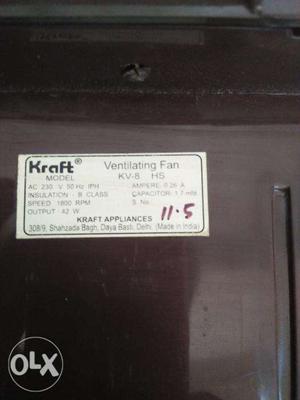 Kraft company exhaust fans