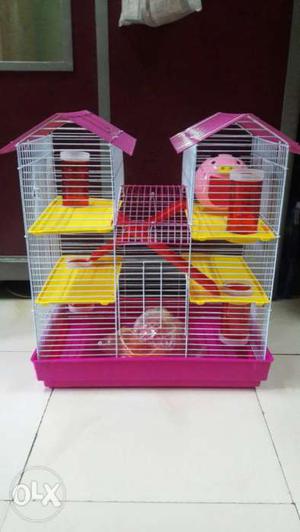 Pink And Yellow Pet Cage