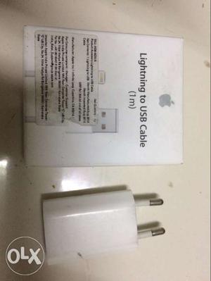 1M Apple Lightning To USB Cable Box And White Travel Adapter