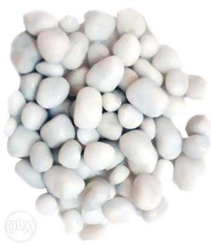 Aquarium Polished White Pebbel Stones - 13kgs
