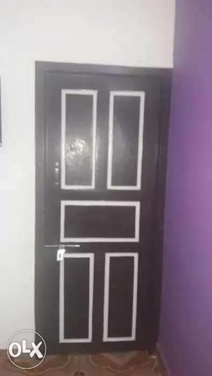 Black And White 5-panel Wooden Door