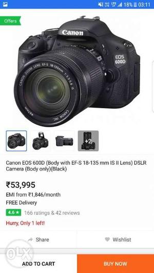 Black Canon EOS 600D Camera Screenshot