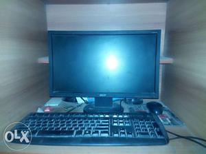 Black Computer Monitor, Keyboard, Mouse