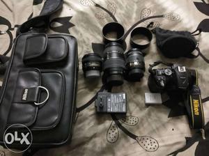 Black Nikon DSLR Camera Set With Bag
