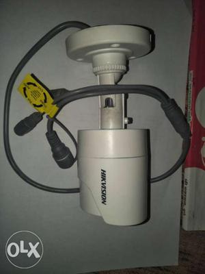 Cylindrical White Security Camera