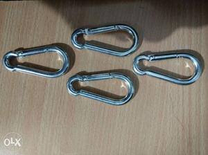 Four Stainless Steel Carabiners