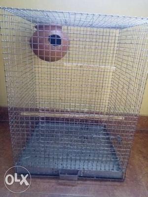 Gray Metal Wire Bird Cage  days..used..