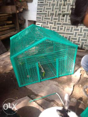 Green Mesh Pet Cage