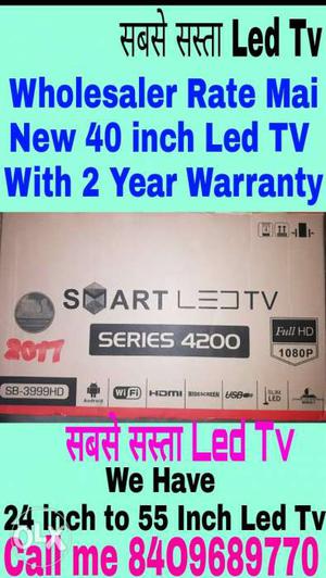 New 40 inch Smart Led Tv With 2 Year warranty and Seal Pack