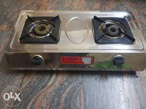 Stainless Steel And Black 2-burner Stove