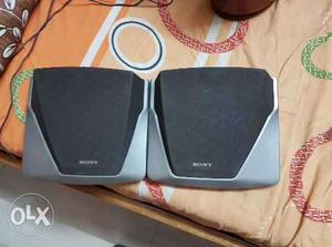 Two Gray Sony Multimedia Speakers