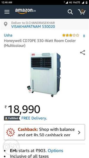 Usha Honeywell Air cooler good Condition