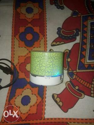 White And Green Portable Bluetooth Speaker
