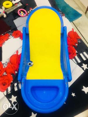 Baby's Blue And Yellow Plastic Bather