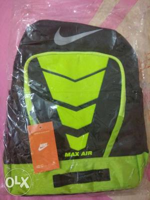 Black And Green Max Air Backpack