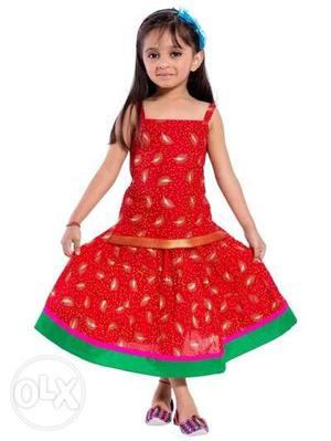 Children's Red Sleeveless Maxi Dress