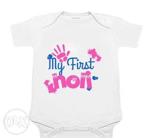 Custom "My First Holi" Print Onesies & Romper for Newborn