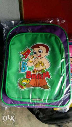 Green And Purple Little Bhiem Backpack