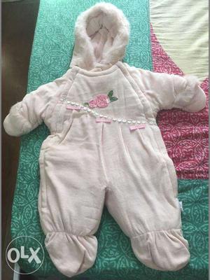 New Born 0-3 month Jumper Cozy Winter Body Suit with Hoodie