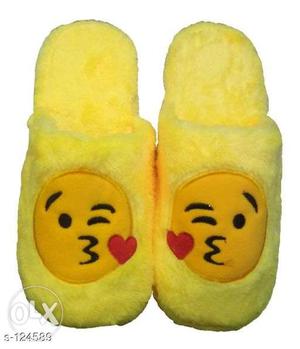 Pair Of Yellow Home Slippers