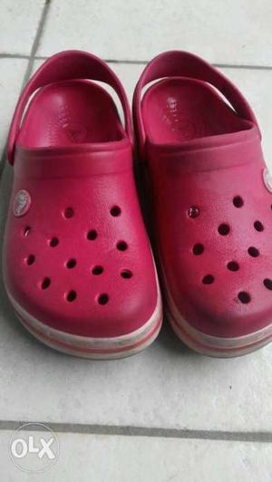 Pink kid girls crocs. Size . Used. suitable for 5/6