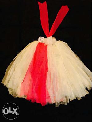 Pink & white tutu party wear dress