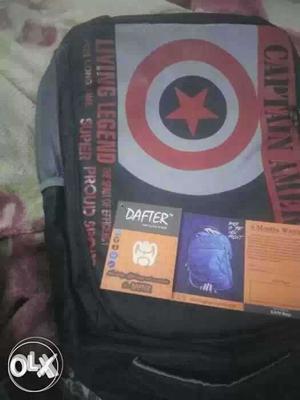 Red, White, And Black Captain America Backpack