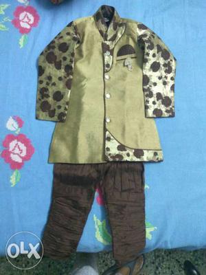Sherwani set with shoes for boys(age 3-5 years)