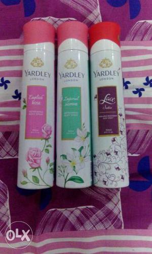 Three yardley perfumes bottle